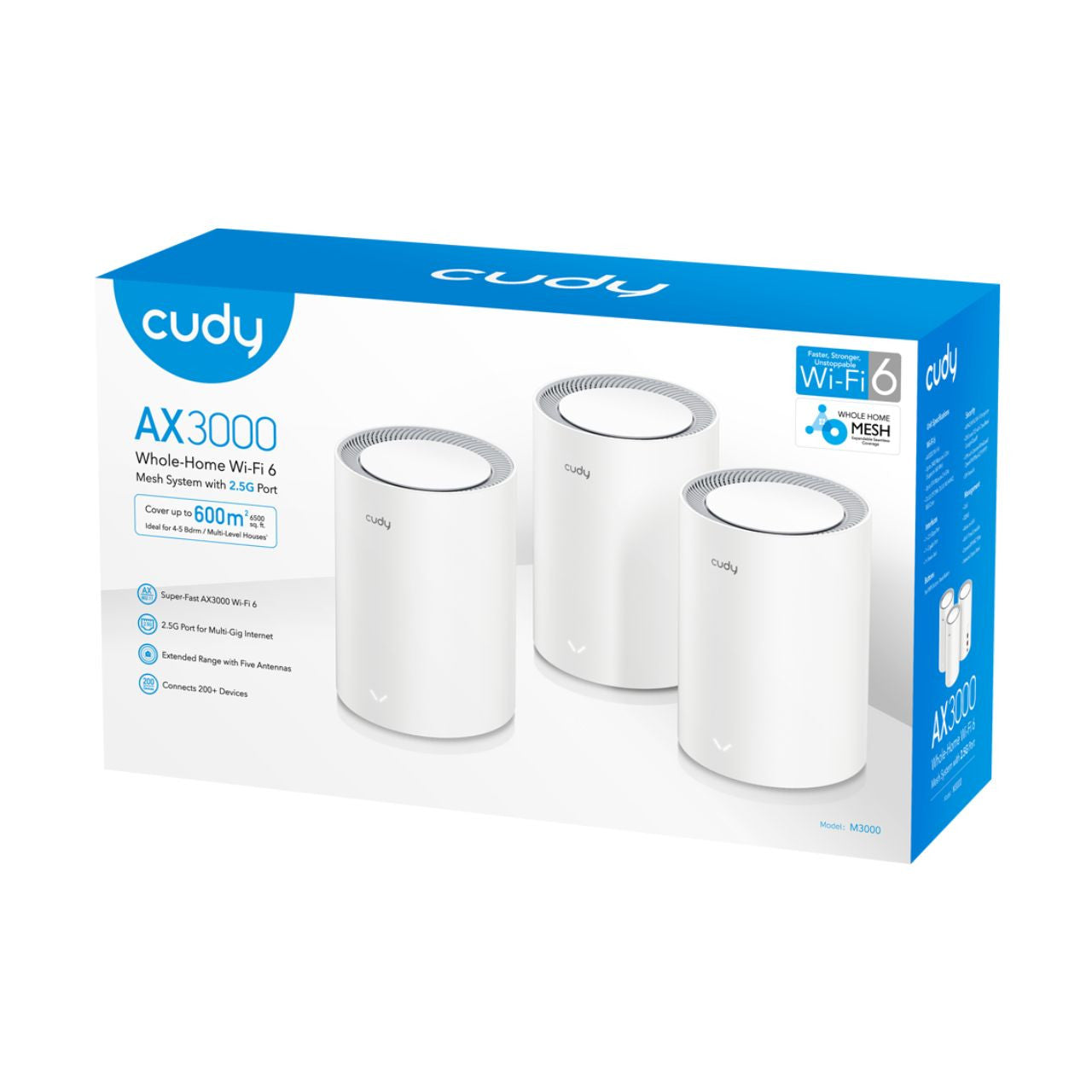 Cudy M3000 V2 AX3000 V2.0 WiFi 6 Mesh 2.5G Solution (3-Pack)