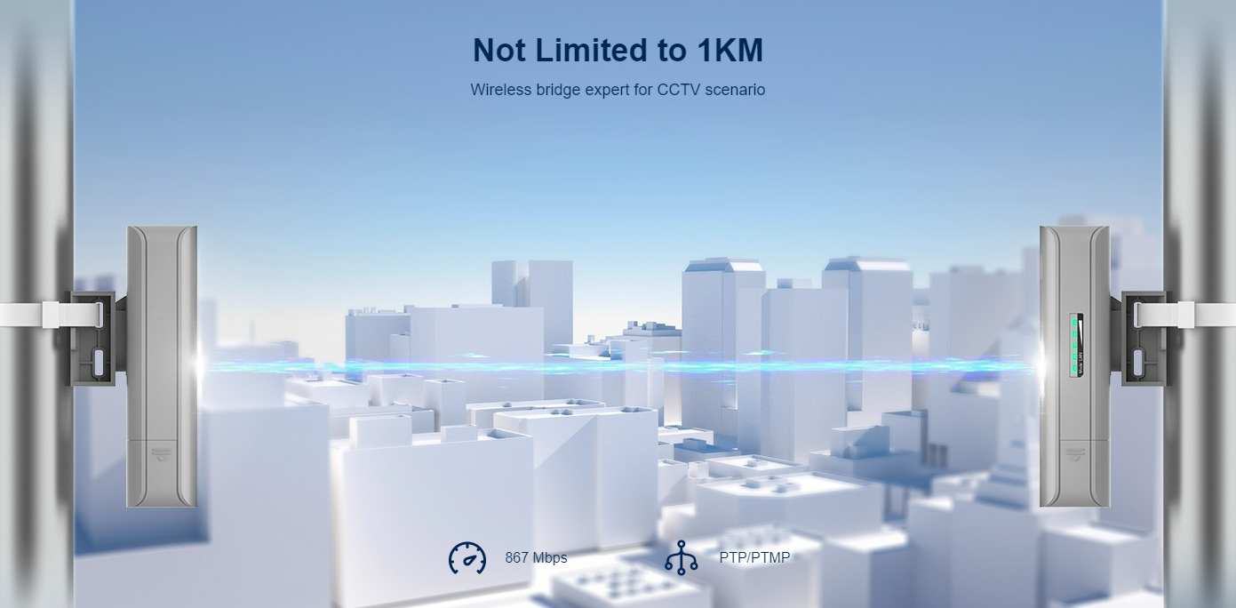 Ruijie - Rayee RG-EST310 V2 5GHz Dual-stream 802.11ac 1KM Wireless Bridge