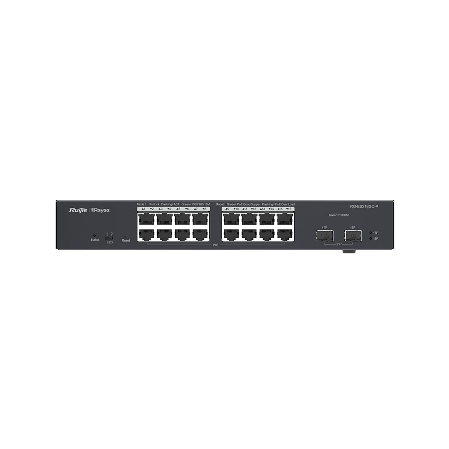 Ruijie - Rayee RG-ES218GC-P 18 Port Gigabit Cloud Managed PoE+ Switch with Dual SFP Slots