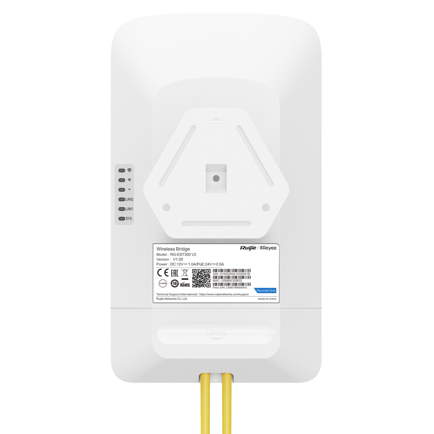 Ruijie - Rayee RG-EST350 V2 5GHz Dual-stream 802.11ac 5KM Wireless Bridge