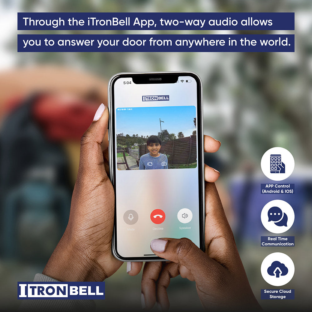 iTronBell AI Smart Video Doorbell With Free Internal Chime