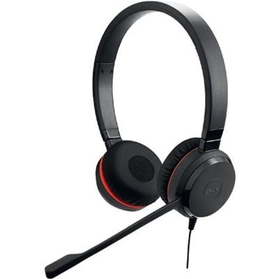 Jabra Enterprise Evolve 20SE Spec Edit Stereo MS 4999-823-309 Wired Duo USB Headset with Leatherette Ear Cushions - Optimised for Microsoft Business Applications