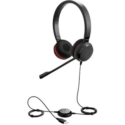 Jabra Enterprise Evolve 20SE Spec Edit Stereo MS 4999-823-309 Wired Duo USB Headset with Leatherette Ear Cushions - Optimised for Microsoft Business Applications
